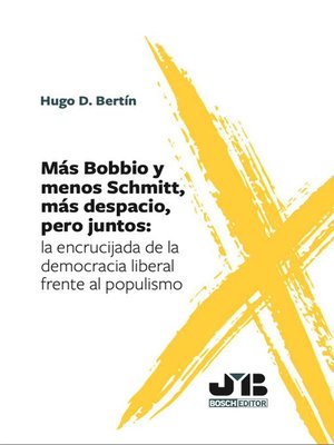 cover image of Más Bobbio y menos Schmitt, más despacio, pero juntos